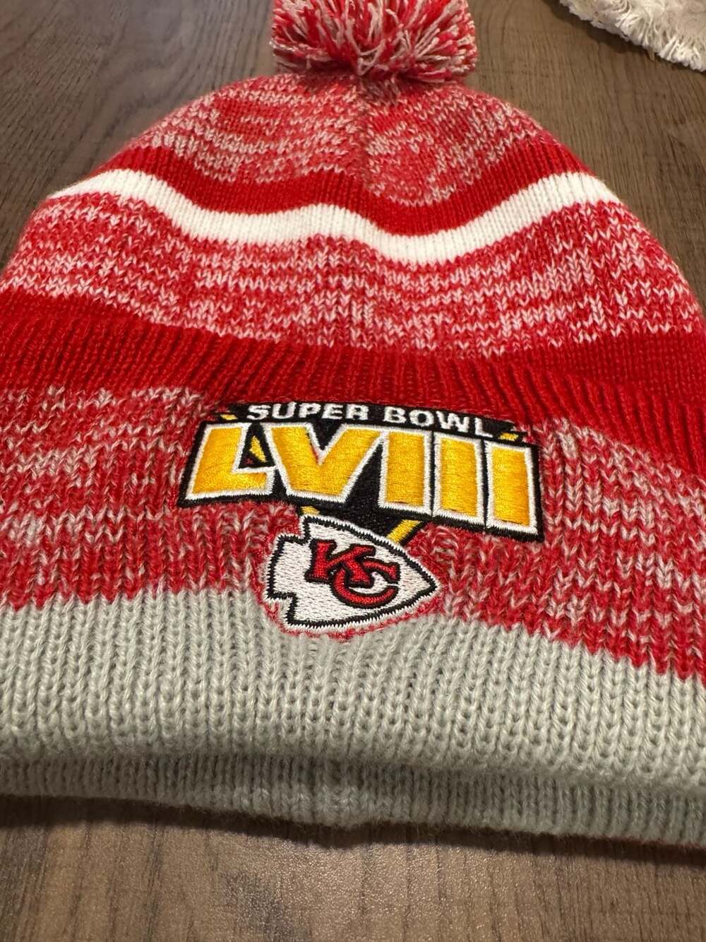 47 Kansas City Chiefs Super Bowl LVIII Northward Cuff Knit Pom Beanie
